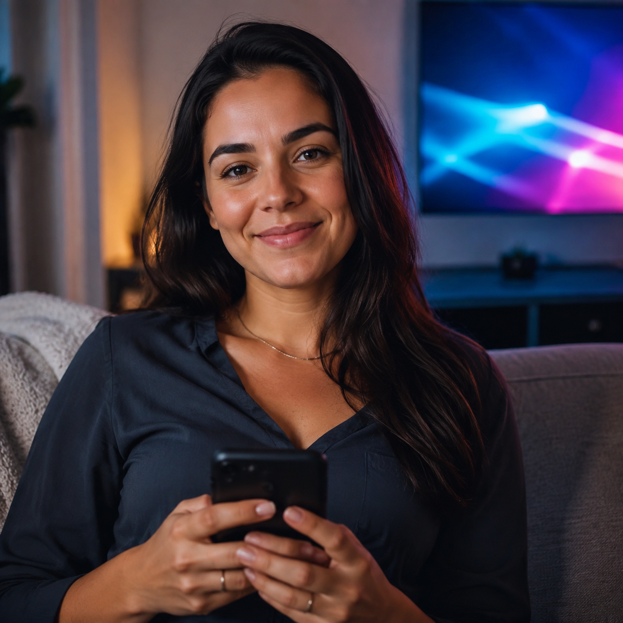 Foto de Ana, cliente UP Play em casa